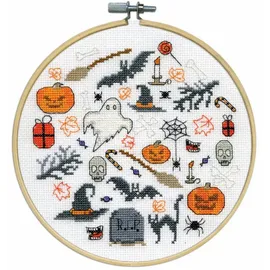 Design Works Crafts Kreuzstich Stickpackung mit Stickrahmen Boo-Zeichen, Zählmuster