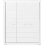Forte Kleiderschrank mit 3 Türen, Holzwerkstoff, Weiß Matt, 165,7 x 198,4 x 59,3 cm