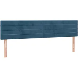 vidaXL Boxspringbett mit Matratze & LED Dunkelblau 180x200 cm Samt