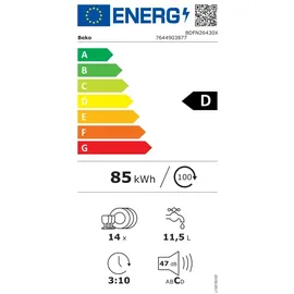 Beko BDFN26430X Geschirrspüler (freistehend, 598 mm breit, Edelstahl)