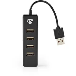 Nedis USB-Hub - USB-A Stecker, 4x USB A Female, 4-Port port(s), USB 2.0, Stromversorgung über USB