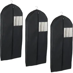 Kleidersack WENKO "Modell Deep Black", schwarz, Kunststoff, Kleidersäcke, Kleiderschutzhülle mit Reißverschluss & Sichtfenster, ideal auf Reisen