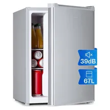 Klarstein Fargo 67 Getränkekühlschrank 67 l 47,5 cm hoch Silber