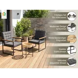 prestige home living outdoor Bistro-Set 7-tlg. Schwarz