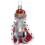 Inge-Glas® Christbaumschmuck Mäusekönig 12cm, Märchenfigur (1-tlg), mundgeblasen, handbemalt grau