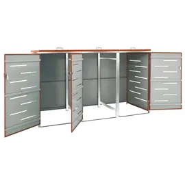 vidaXL Mülltonnenbox für 3 Tonnen 207 x 77,5 x 115 cm orange