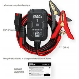 Noco GENIUS1: 1A 6V/12V Intelligentes Batterieladegerät – Automatischer Erhaltungslader, Ladegerät & Entsulfator mit Überladeschutz & Temperaturkompensation – Für Blei- und Lithium-Akkus