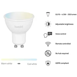 Hombli smarte Glühbirne, 4,5W, CCT, 2er Pack