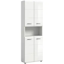 xonox.home Ice Hochschrank 60 x 185 cm Weiß Hochglanz Holz