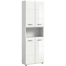 xonox.home Ice Hochschrank 60 x 185 cm Weiß Hochglanz Holz