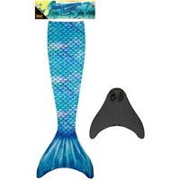 IDENA 40603 - Meerjungfrauen-Schwanz mit Monoflosse, Größe 110-128, in Blau, Meerjungfrauen-Flosse für Kinder ab 6 Jahren, zum Schwimmen und für aufregende Tauchabenteuer im Wasser