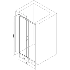 Mexen Apia Duschtür 90 x 190 cm 845-090-000-01-20