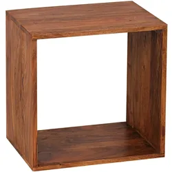 KADIMA DESIGN Standregal Massivholz MUMBAI Sheesham 43,5 cm Cube Regal Design Holzregal Naturprodukt Beistelltisch
