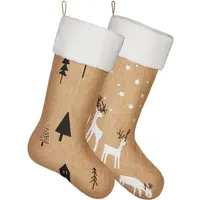 Brubaker 2er Set Weihnachtsstrumpf zum Befüllen und Aufhängen -