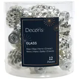 Kaemingk Christbaumschmuck Zapfen Glas 2,5 cm Länge 6 cm 12 Stück silber