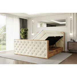 altdecor Boxspringbett 140 x 200 cm H3 Beige