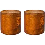 Creativ deco Windlicht Weihnachtsdeko Glas Orange