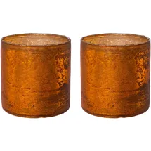 Creativ deco Windlicht Weihnachtsdeko Glas Orange