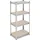 Relaxdays Schwerlastregal, HxBxT: 138x60x40 cm, 200 kg, Stahl, 4 Ebenen, Lagerregal, Keller, Garage, zum Stecken, Silber