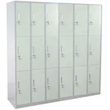 MCW Schließfachschrank Metall 18 Fächer Grün
