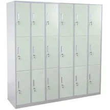 MCW Schließfachschrank Metall 18 Fächer Grün