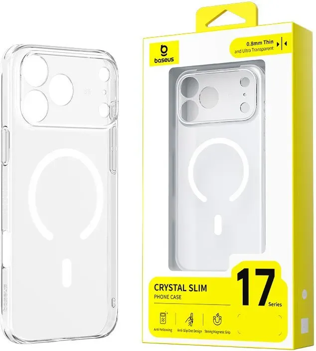 Baseus Crystal Slim magnetische Handyhülle für iPhone 17 Pro transparent