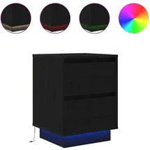 vidaXL Nachtschrank mit LED-Leuchten 38 x 34 x 50 cm Schwarz