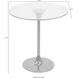 INOSIGN Beistelltisch INOSIGN, grau (nickelfarben, nickelfarben, klarglas, 47), B:45cm H:47cm T:45cm, Tische, Beistelltisch