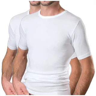 HERMKO Unterziehshirt 16800 2er Pack Herren Business kurzarm Unterhemd weich Dank Modal weiß D 4 = EU S