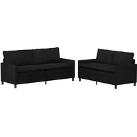 vidaXL Sofa Set 2 pcs Schwarz Samt