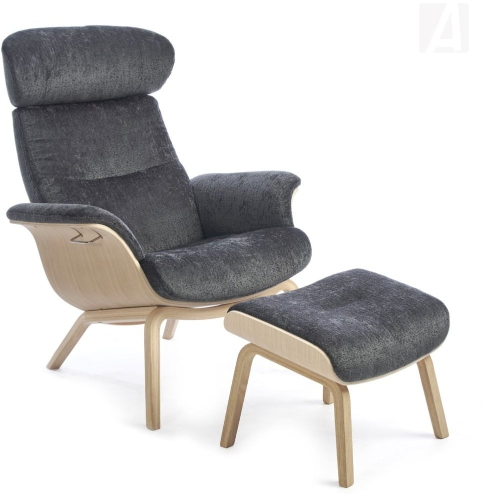 CONFORM Relaxsessel TIMEOUT mit Eiche-4-Fuß, MERCEDES Dark Grey