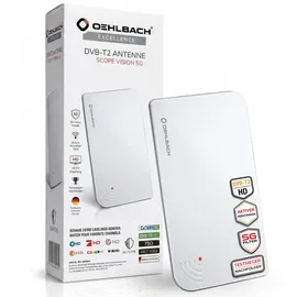 Oehlbach Scope Vision 5G DVB-T2 Aktive DVB-T/T2 Flachantenne Innenbereich Weiß