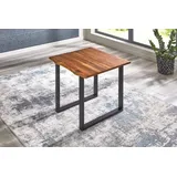 Sam Esstisch Baumkante Massiv Akazie cognac 80 x 80 schwarz Esra - Braun