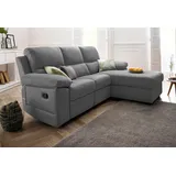 Atlantic Home Collection Ecksofa Conrad L-Form mit Relaxfunktion und Bettkasten 3-Sitzer Grau