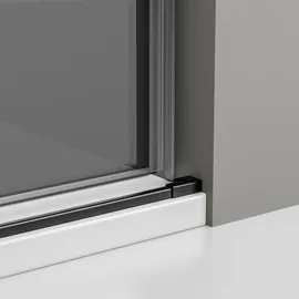 Bernstein Nischendusche mit Schiebetür NT806 FLEX Nano Graues Glas Schwarz Matt 8mm 110cm