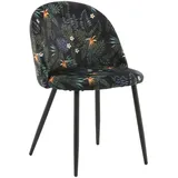 Livetastic Stuhl-Set, Schwarz, Metall, Textil, Blume, Füllung: Schaumstoff, rund, 50x77x48 cm, Esszimmer, Stühle, Esszimmerstühle, Esszimmerstühle-Set
