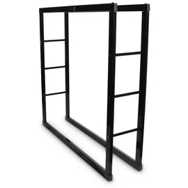 BITUXX Kaminholzständer Metall 100 x 100 cm Schwarz