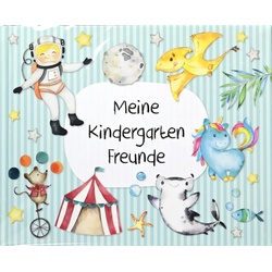 Papierdrachen Freundebuch für Kinder - Kindergarten Türkis