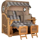 Mr. Deko Strandkorb Düne Grande Bullauge Teak PE Banana Dessin 522