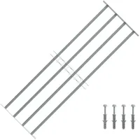 vidaXL Fenstergitter Verstellbar mit 4 Querstäben 1000-1500 mm