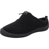 Rohde Damen Pantoffel Hausschuh Plüsch Gummizug Kordel Stopper D.Olbia 2001, Größe:41 EU, Farbe:Schwarz - Schwarz - 41