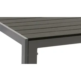 DEGAMO Gartengarnitur SORANO 5-teilig, mit Tisch 70x125cm + Kunstholz + Kunstgewebe schwarz