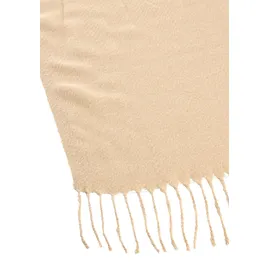 LAURA SCOTT Schal LAURA SCOTT, Damen, beige (creme), Web, Obermaterial: 100% Polyester, unifarben, Modetücher Schal, mit modischen Fransen in klassischen Unifarben - NEW