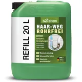 bio-chem Haar-Weg Abflussfrei – Abflussreiniger EXTRA STARK – 20 L Kanister - Bis zu 20 Anwendungen je Liter Rohrreiniger – Extrem effektiv & materialschonend gegen Verstopfungen & Haare - Made in DE