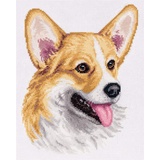 PANNA - Kreuzstich set - Waliser Corgi - J-7098 - Sticken erwachsene - Aida stoff - 25 x 20 cm - DIY set