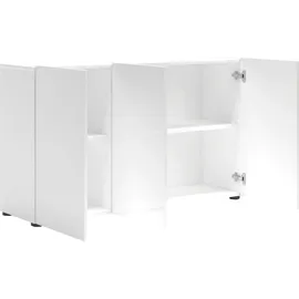 INOSIGN »MISTER, Sideboard,Kommode, Anrichte, Kredenz, mit 4 geräumigen Fächern« Kommode, komplett Hochglanz lackiert, Breite 135cm, weiß