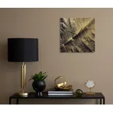 Queence Wanduhr »Blatt, Pflanze, Blattgold Applikationen«, Uhr, geräuschlos, gold, Blattgold, handarbeit, Blätter, Blatt, schwarz
