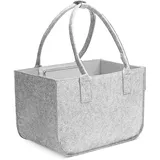 STQDEU einkaufskorb thermo, filz einkaufstasche mit griffen, filztasche groß, brennholz filztasche shopper, kaminholzkorb, strapazierfähige filz einkaufstasche,verwendbar (light grey, S(40*27*27CM)) - S(40*27*27CM)