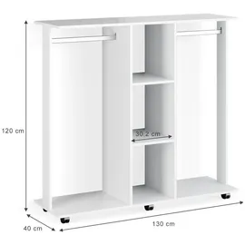 Vicco Robbie Garderobenschrank 130 x 40 x 120 cm weiß