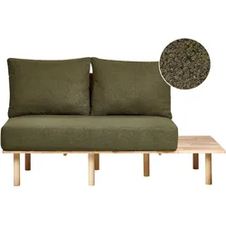 Sofa SALO Bouclé Dunkelgrün mit Tischen 2-Sitzer